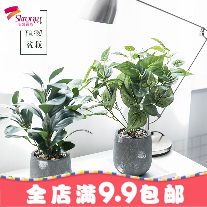 ins北欧创意仿真桌面小盆栽摆件室内办公室餐厅装饰绿植物盆景