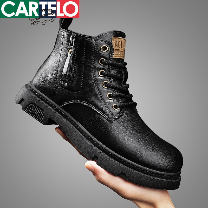 线下专柜同款卡帝乐鳄鱼cartelo新款时尚马丁鞋靴子男休闲鞋男鞋工装