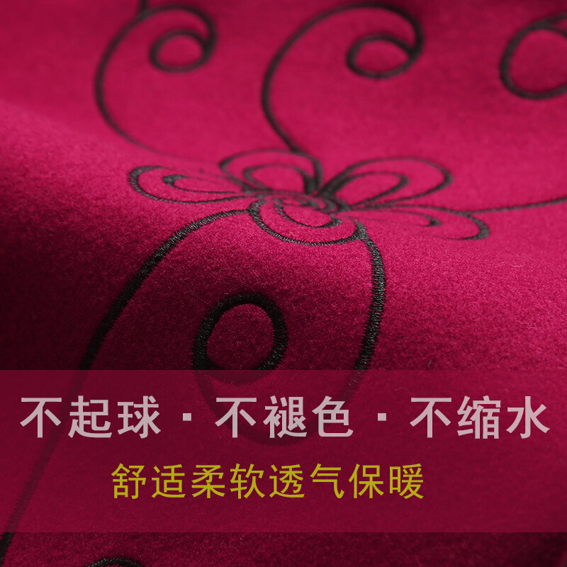 迪鲁奥(DILUAO)中老年人秋冬新款女呢子大衣中长款春秋装奶奶装外套洋气高贵刺绣妈妈装