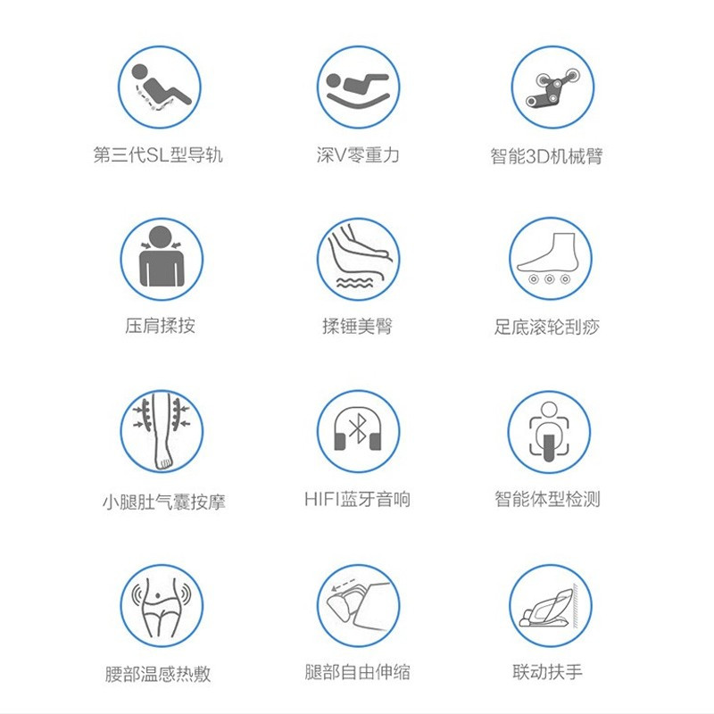Lenovo/联想豪华按摩椅R3高配棕色 家用全身全自动太空豪华舱小户型多功能电动沙发深V零重力颈椎肩腰揉捏按摩器