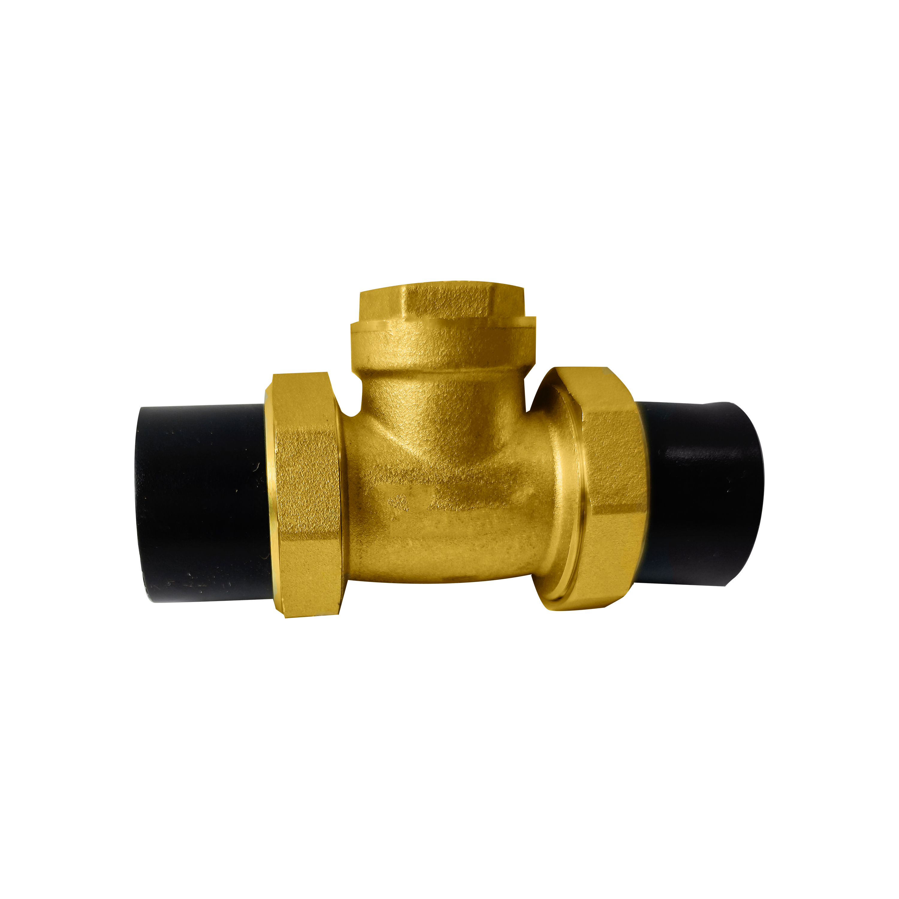 杉外山 PE热熔管件 铜卧式止回阀 个高清大图