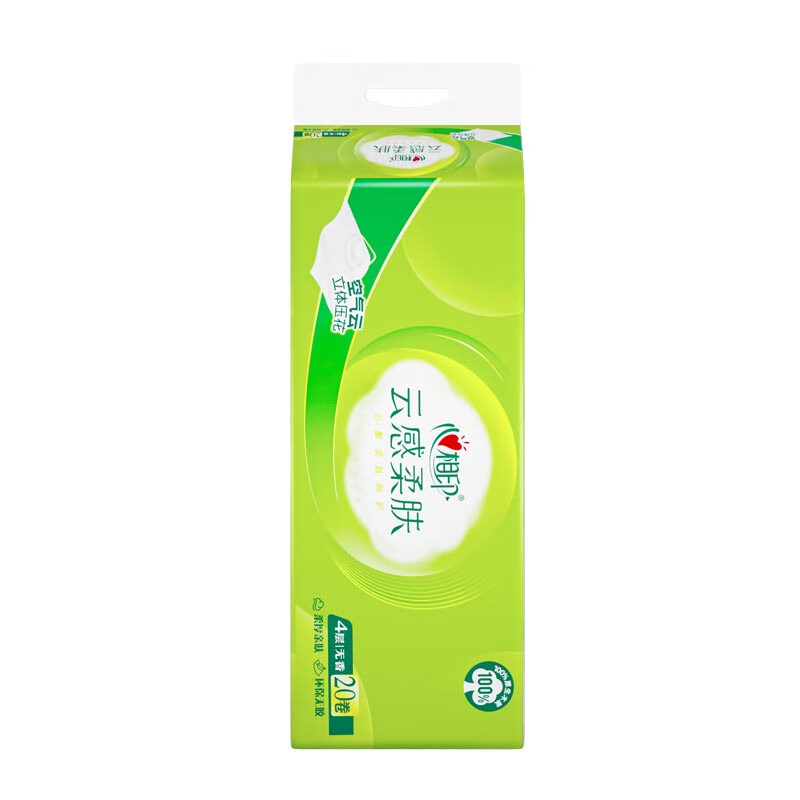 心相印 云感柔肤有芯卷纸4层加厚家庭装卫生纸 120g/卷 20卷/提 1提装 BT5520