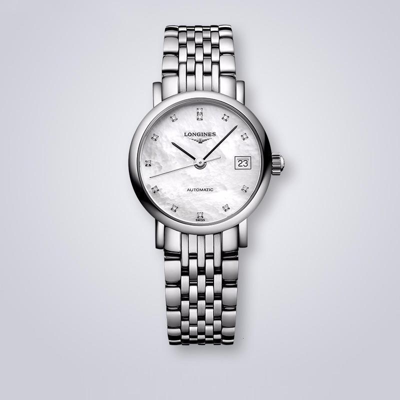 浪琴longines博雅系列elegant mother of pearl diamond女士机械腕表