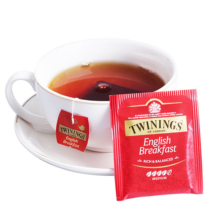 英国川宁(TWININGS) 波兰进口茶叶袋泡茶包 早餐经典红茶25包*2g*2盒