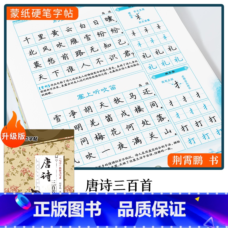 【楷书】唐诗三百首(荆霄鹏) 【正版】字帖楷书行楷大学生国学经典文化字帖练字成年男女生唐诗宋词三百首荆霄鹏临摹名著格言名