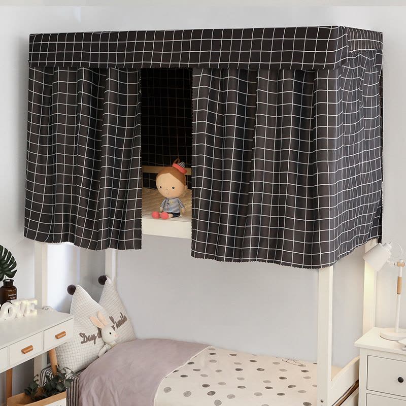 大学生加厚床帘 大学女寝室上铺下铺宿舍遮光布 简约物理遮光帘图片