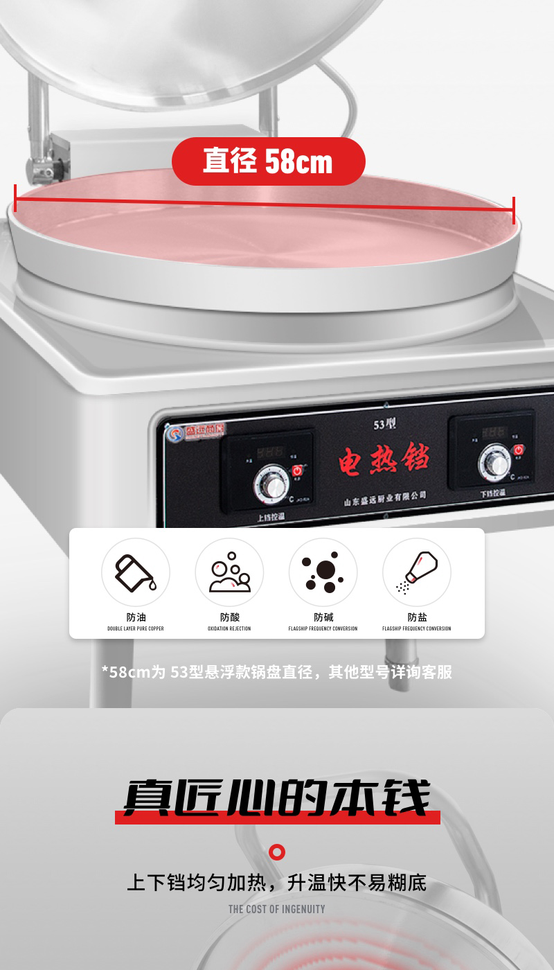 商用台式电饼铛YXD20型高清大图