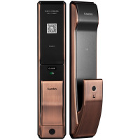 凯迪仕智能锁K9 红古铜色 推拉式家用防盗门锁指纹锁密码锁智能安防 电子锁