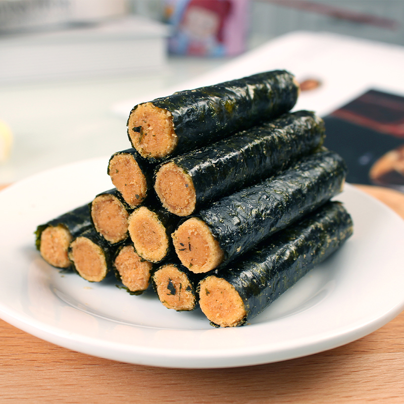 ZEK每日海苔5罐(海苔卷肉松味90g*2罐+咸蛋黄味90g*3罐)海苔紫菜儿童孕妇健康零食小吃海苔卷高清大图