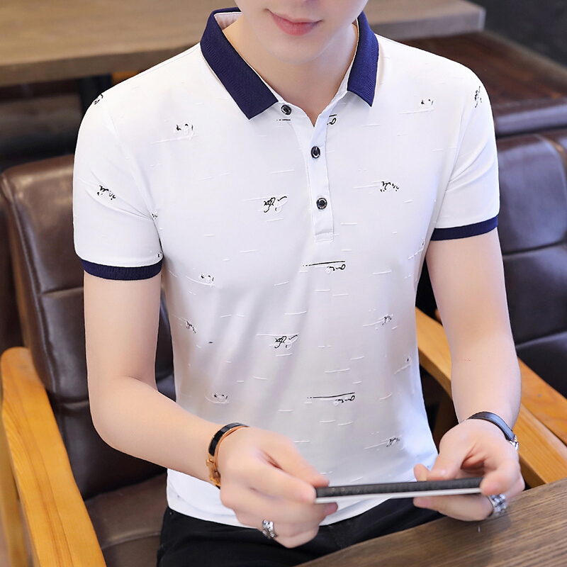 梵克公牛男士短袖t恤夏季休闲帅气翻领polo衫男装夏装半袖衣服男