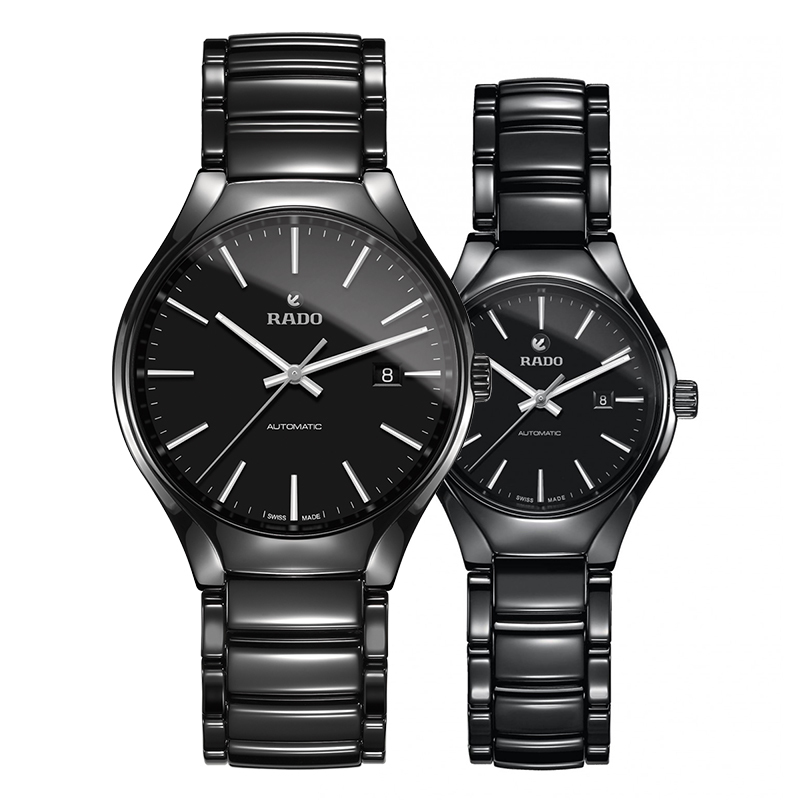 瑞士品牌 rado雷达真系列自动机械表陶瓷情侣对表r27056152/27242152