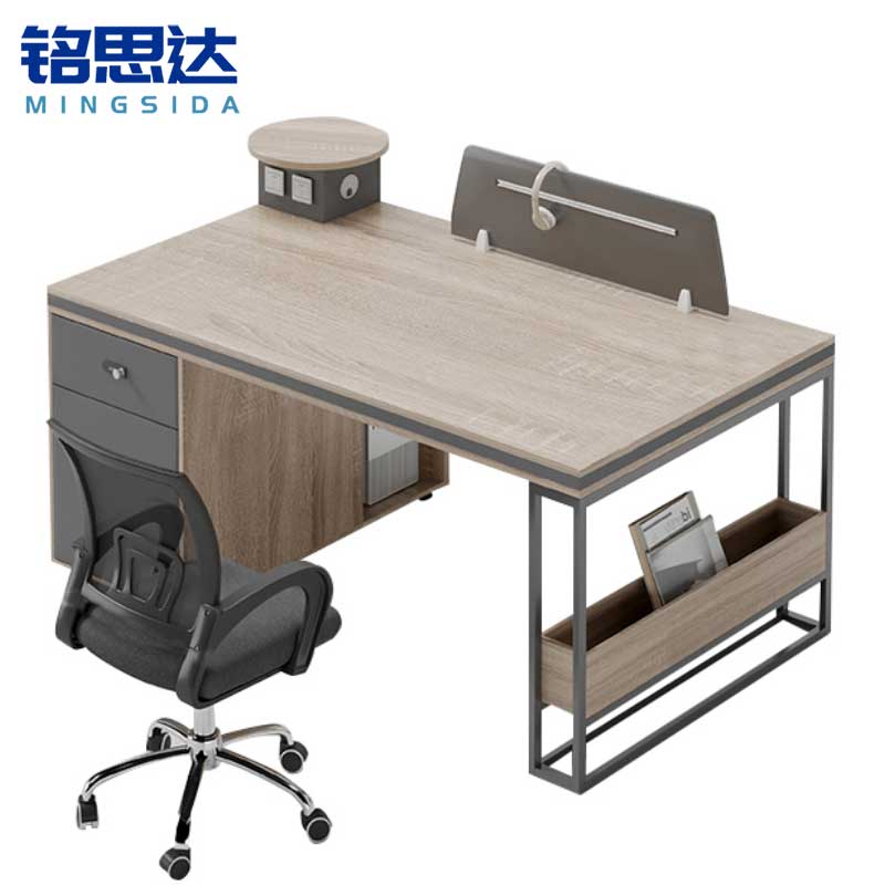铭思达办公桌1.4米单人位含椅套高清大图