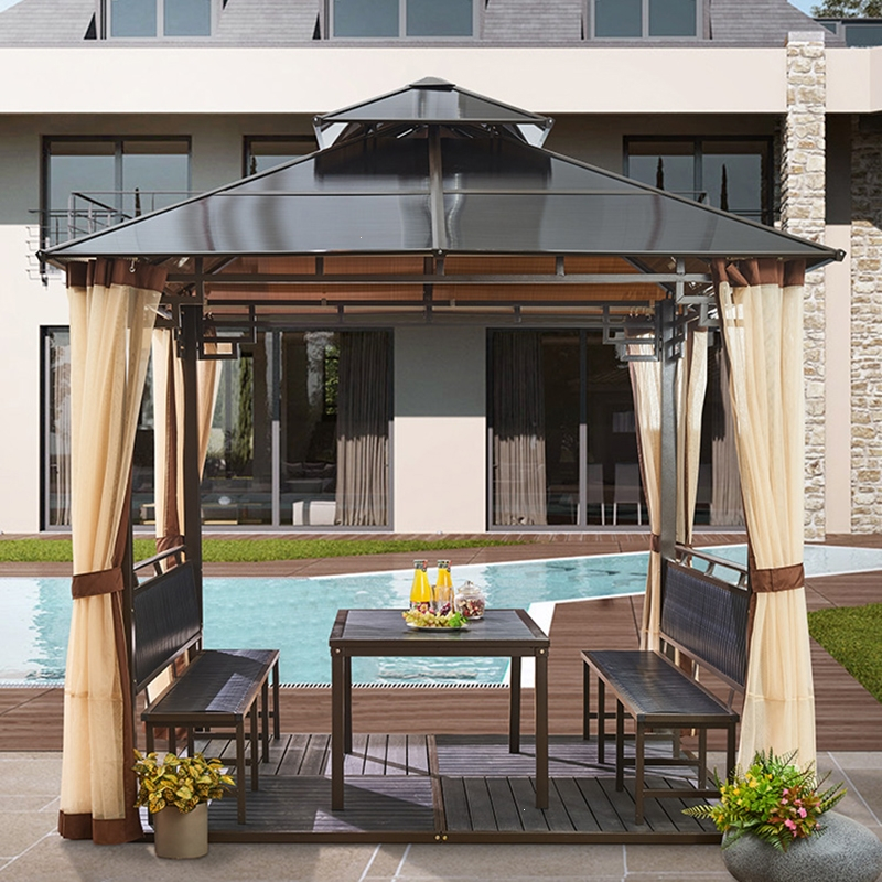 防雨户外凉亭帐篷别墅庭院桌椅遮阳棚房子韵美舞灵四角农家乐民宿露台