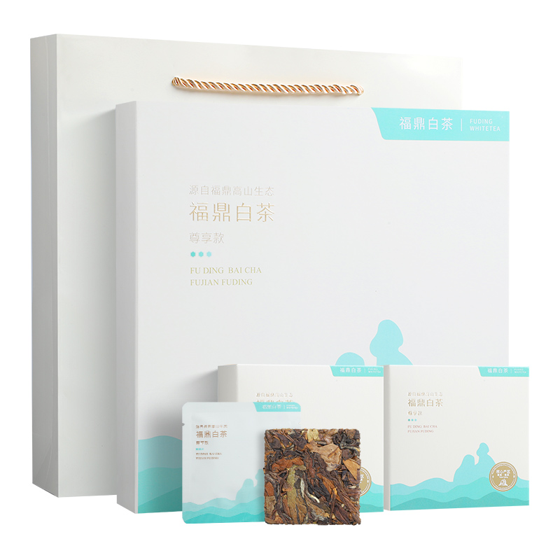 福鼎白茶小方片2016年老白茶叶贡眉枣香寿眉闷泡饼干茶盒装40片高清大图