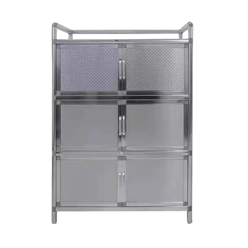 鑫环境 1120*600*400mm碗柜 收纳简易不锈钢碗柜放碗家用经济型铝合金厨房储物柜多功能餐边柜 1120*600*400mm碗柜