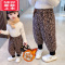 可莉允宝宝裤子秋冬加绒加厚1-3岁婴儿棉裤5女童洋气豹纹三层夹棉保暖裤