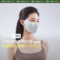 蕉下（beneunder）立体防晒口罩女冰丝防紫外线【升级凉感】蓝烟灰AL83424 默认颜色