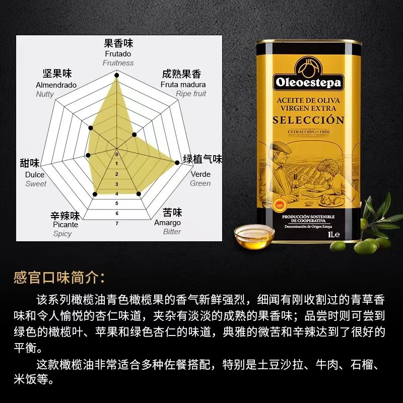 奥莱奥原生特级初榨橄榄油1L铁