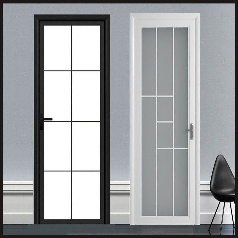 定制卫生间室内门定制新款厕所厨房浴室钛镁铝合金玻璃洗手间平开门