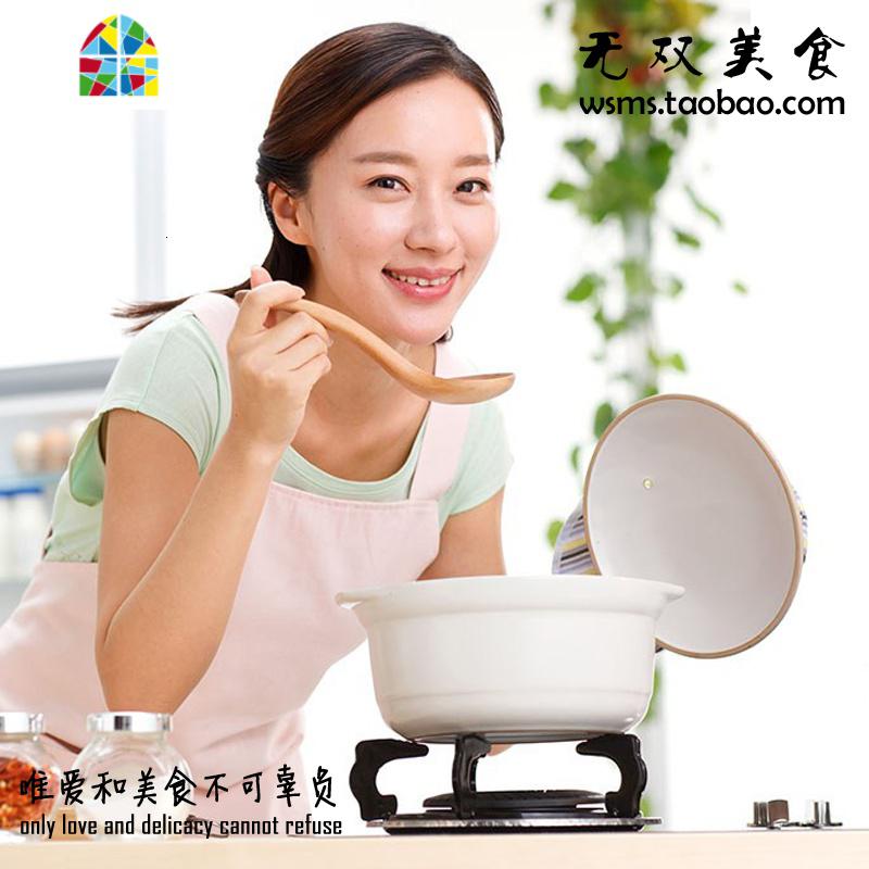 炖汤炖菜炖肉麻辣烫过桥米线粉丝专用可高温砂锅深锅白色炖锅 FENGHOU 白色900毫升[无盖]送竹垫高清大图