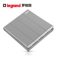 罗格朗Legrand开关插座面板逸景深砂银色四开双控四位双极家用暗装墙壁电源86型双控开关