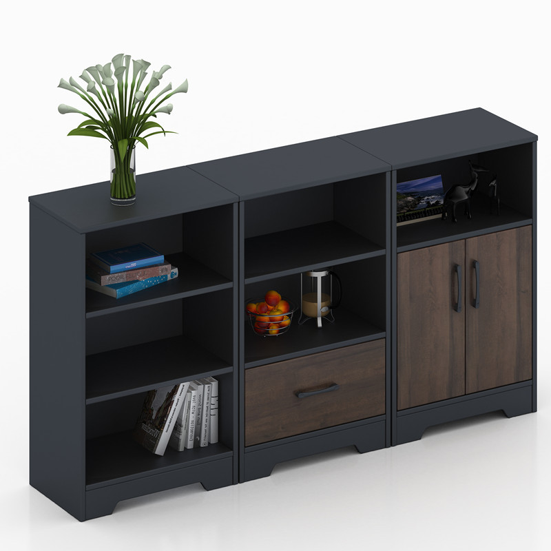 闪电客简约现代矮柜柜办公室茶水柜置物架储物柜大容量收纳柜备餐柜