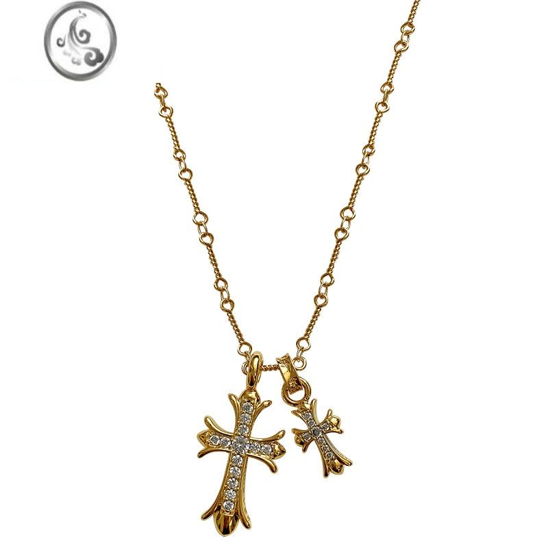 JiMiK罗心不掉色项链女轻奢小众高级感欧美吊坠金色锁骨链男潮图片