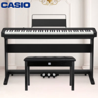 卡西欧(CASIO)电钢琴EPS130电子数码钢琴88键重锤初学电子钢琴 EPS13K黑色款+木质琴架+三踏板+琴凳礼包