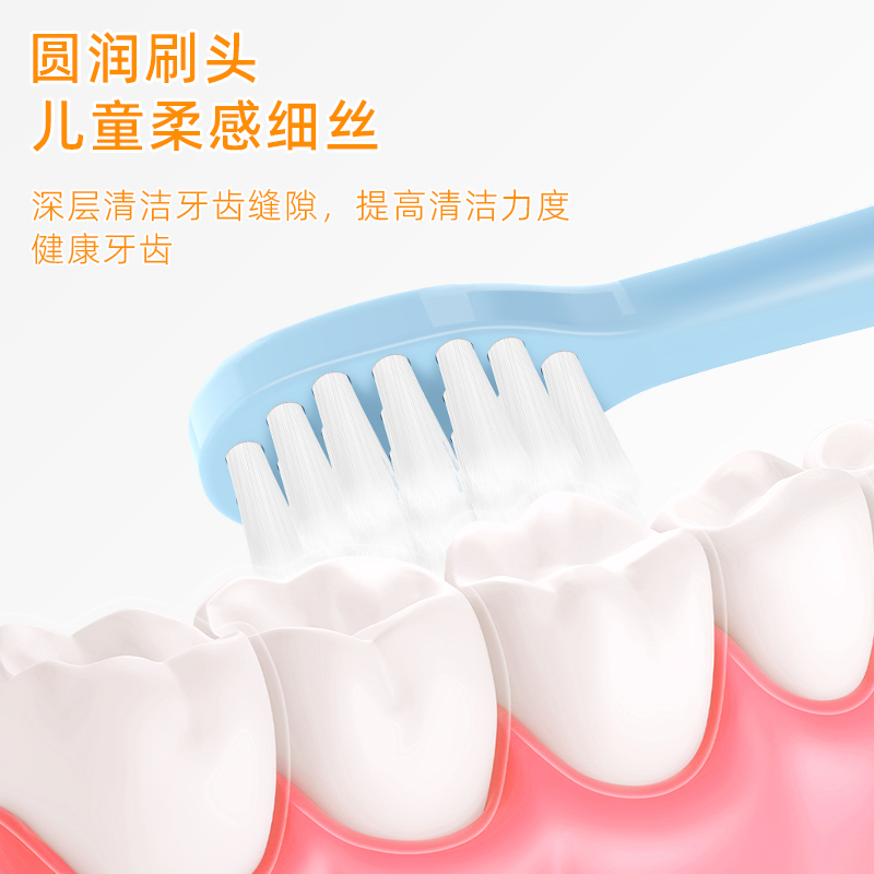 小鹿妈妈儿童软毛牙刷宝宝3到6岁婴儿换牙期乳牙仙人掌款牙刷高清大图