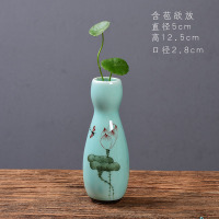 景德镇手绘小花瓶 陶瓷客厅摆件插花创意青花瓷中式迷你日式 三维工匠 手绘青瓷5件套