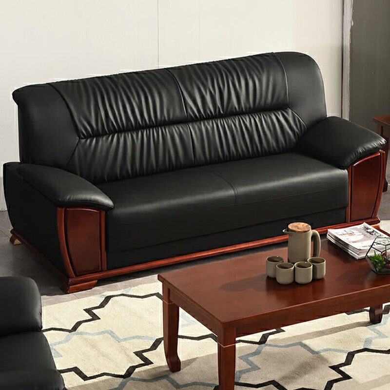 圣斯顿HFZ1809-3HY 黑色三人位真皮沙发2050*830*850mm(单位:张)黑色高清大图