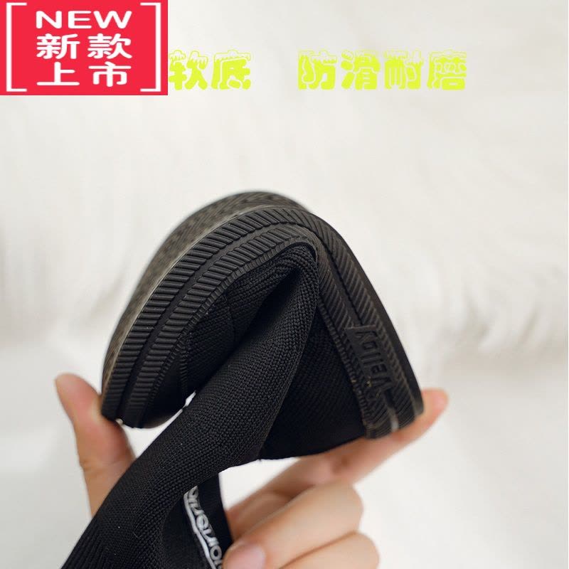 可莉允儿童袜子靴女童靴子2022新款长筒靴儿童靴子春秋针织小女孩二棉靴图片