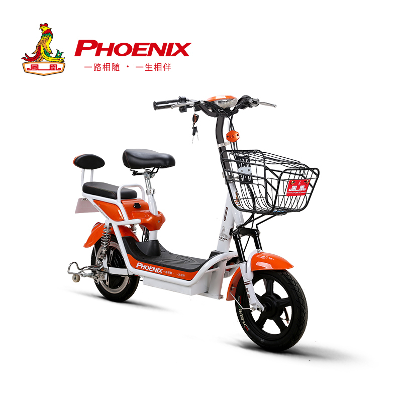 凤凰48v12a14寸铅酸电池电动自行车