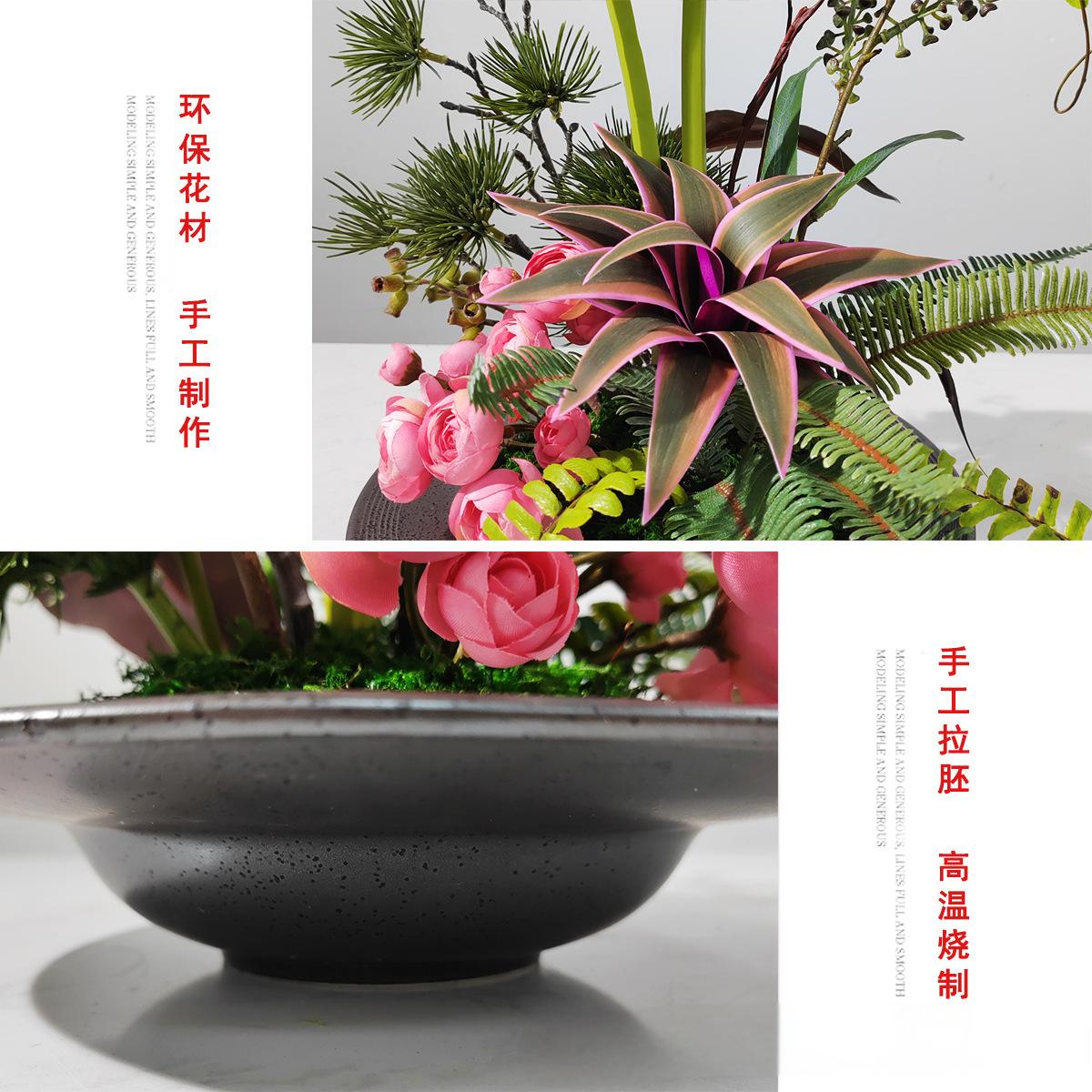 小窝厘 现代轻奢仿真花假花家居绿植装饰摆设样板房客厅摆件 (陶瓷花器+仿真花)B款货号1449高清大图
