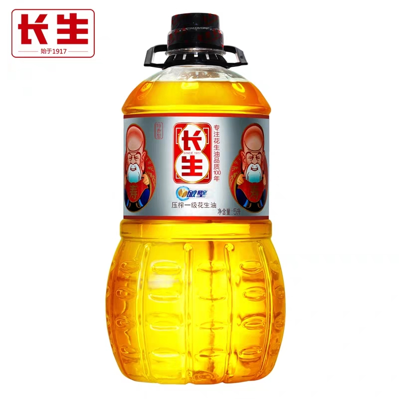 长生花生油压榨一级特香食用油5.436L赠1L