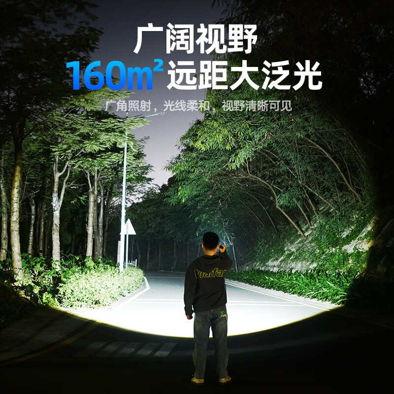 飞利浦(PHILIPS)手电筒强光手电超亮变焦远射超长续航家用便携户外骑行照明应急灯SFL8168高清大图