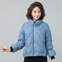 迪鲁奥（DILUAO)羽绒服新款加厚韩版休闲女短款妈妈冬季小外套_389 XL128-138斤 雾蓝
