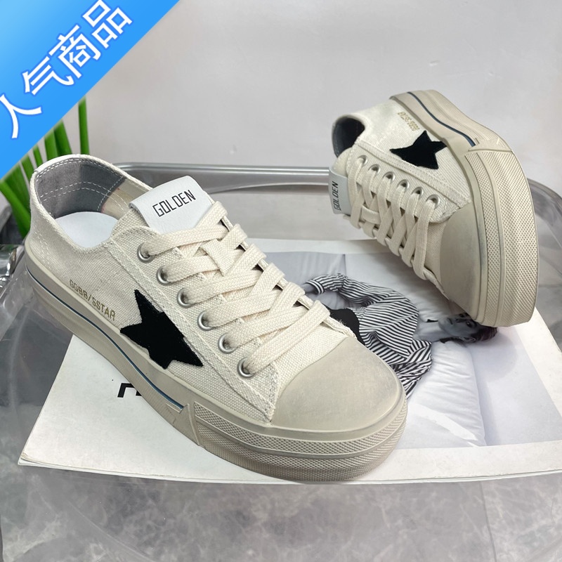 SUNTEK韩国东大门做旧帆布小脏鞋女2023秋季新款星星休闲平底板鞋脏脏2高清大图