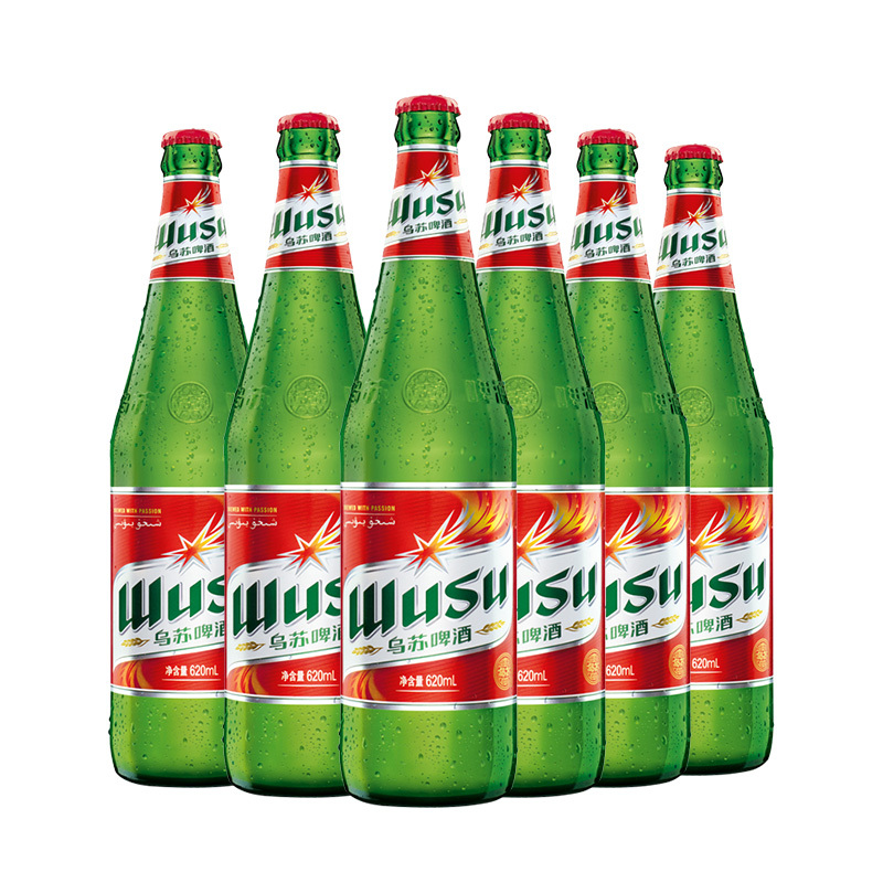 乌苏啤酒(wusu) 大红乌苏 620ml*6瓶装 红标乌苏