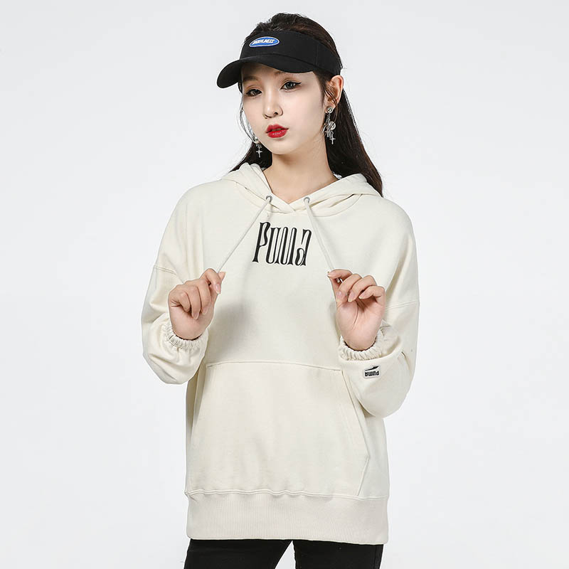 PUMA彪马卫衣外套女2021秋季新款连帽运动服宽松休闲套头衫533049