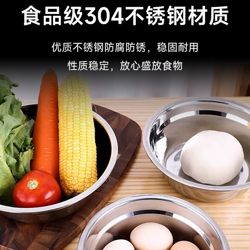 佰晟小智不锈钢汤盆 家用商用食堂食品接触级汤碗装菜盆洗菜盆泡面碗 SFT0147[18cm]高清大图