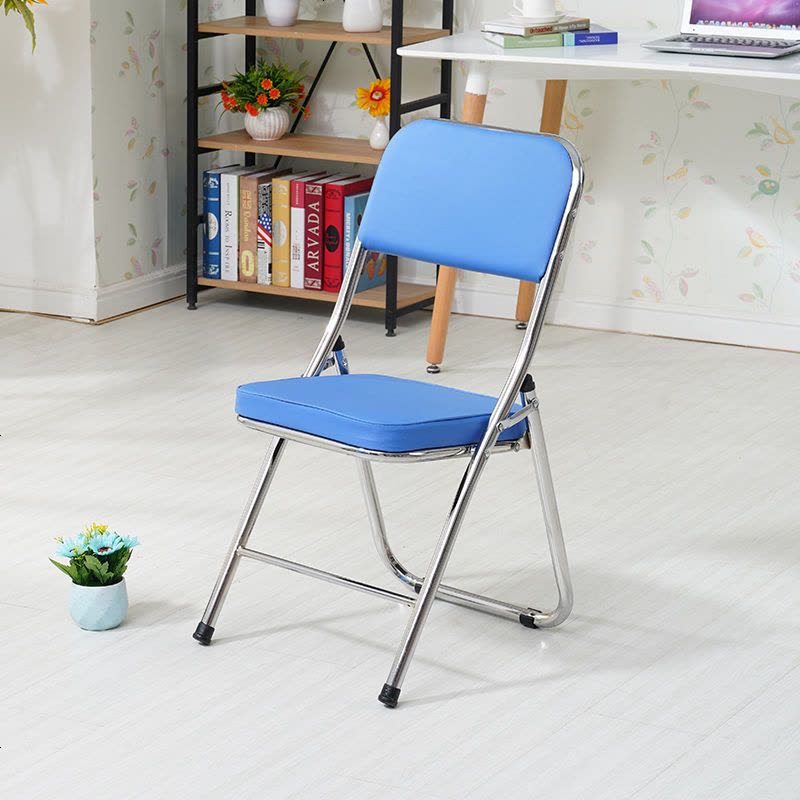 简易凳子靠背椅家用可折叠椅办公椅/会议椅电脑椅座椅培训椅/椅子 白腿草绿色图片