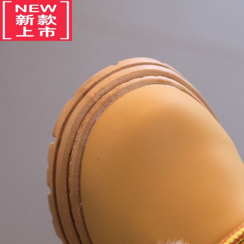 可莉允儿童马丁靴2022年冬季宝宝小黄靴男童加绒短靴女童靴子小童棉靴潮图片