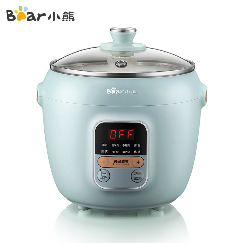 小熊（Bear）电炖盅 DDZ-C10F1绿色 1L全自动智能预约煲汤锅陶瓷煮粥神器家用隔水炖婴儿辅食煲