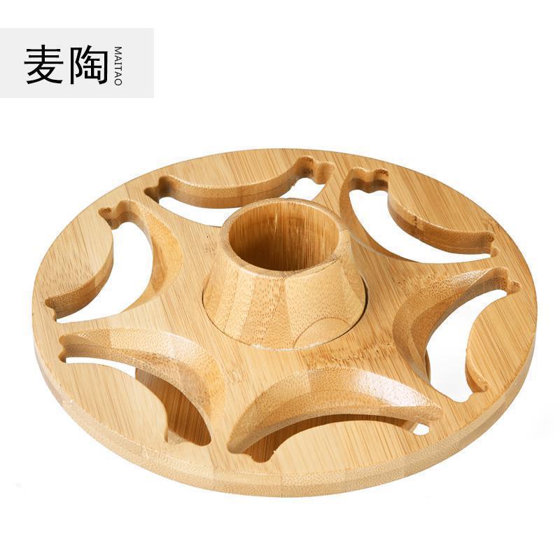 竹制茶杯架晾杯架茶道六君子圆形茶具收纳杯架子功夫茶筒茶盘配件_983