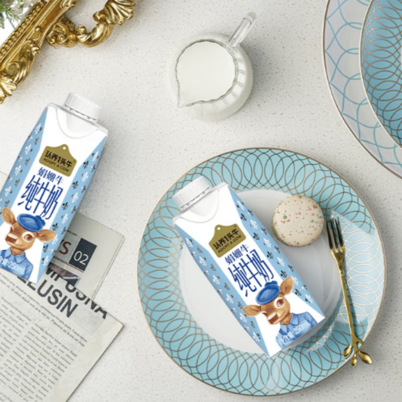 认养一头牛 娟姗纯牛奶营养高钙牛奶250ml*10盒高清大图