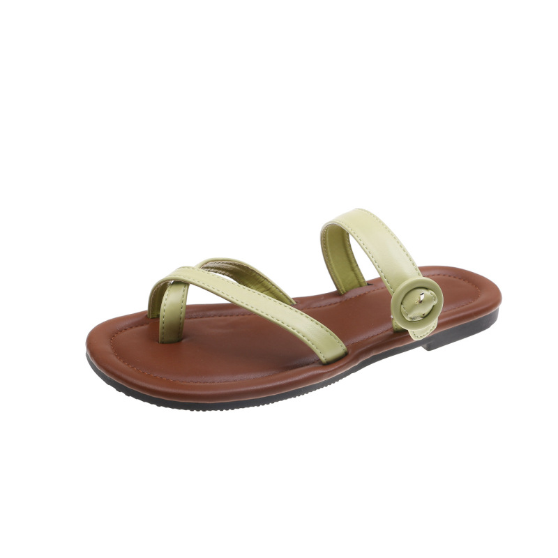 夏季外穿女士拖鞋2022新款网红套趾拖鞋女时尚平底夹趾圆头罗马凉拖女士