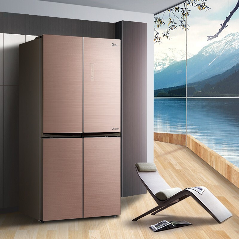 美的(Midea)BCD-460WGPM冰箱460升双开门多开门十字变频冰箱家用无霜安第斯玫瑰金