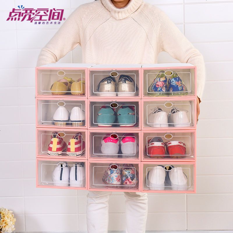 加厚防尘收纳鞋盒透明家用装鞋子收纳盒抽屉式简易宿舍男女塑料