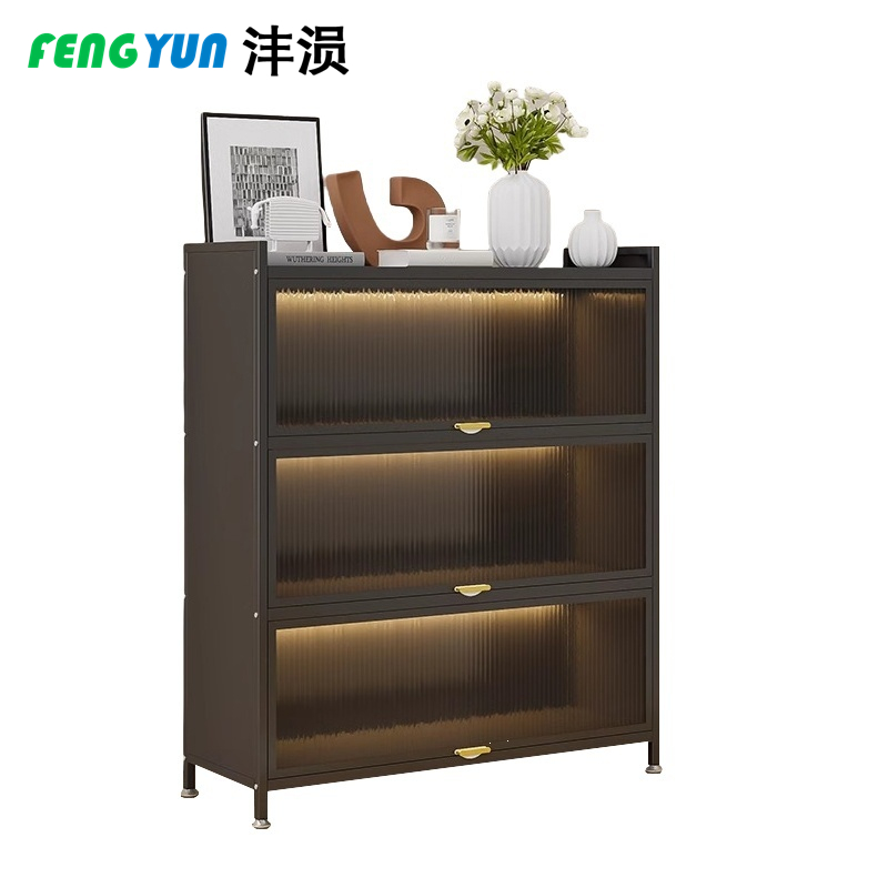 沣涢 钢制鞋柜 多层鞋柜 3门4层70cm 个高清大图